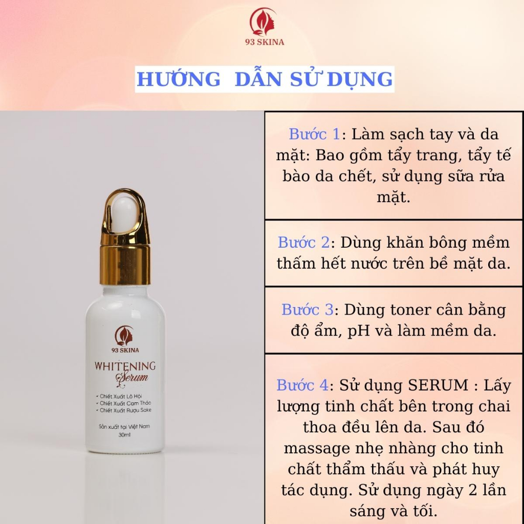 Serum dưỡng trắng da căng bóng Đánh Bay thâm Nám Tàn Nhang Dưỡng Da Trắng Sáng Tự Nhiên 93skina