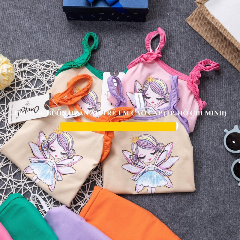 Set quần đùi áo 2 dây bé gái 8-30kg hàng cao cấp siêu đẹp