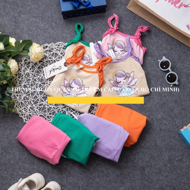 Set quần đùi áo 2 dây bé gái 8-30kg hàng cao cấp siêu đẹp