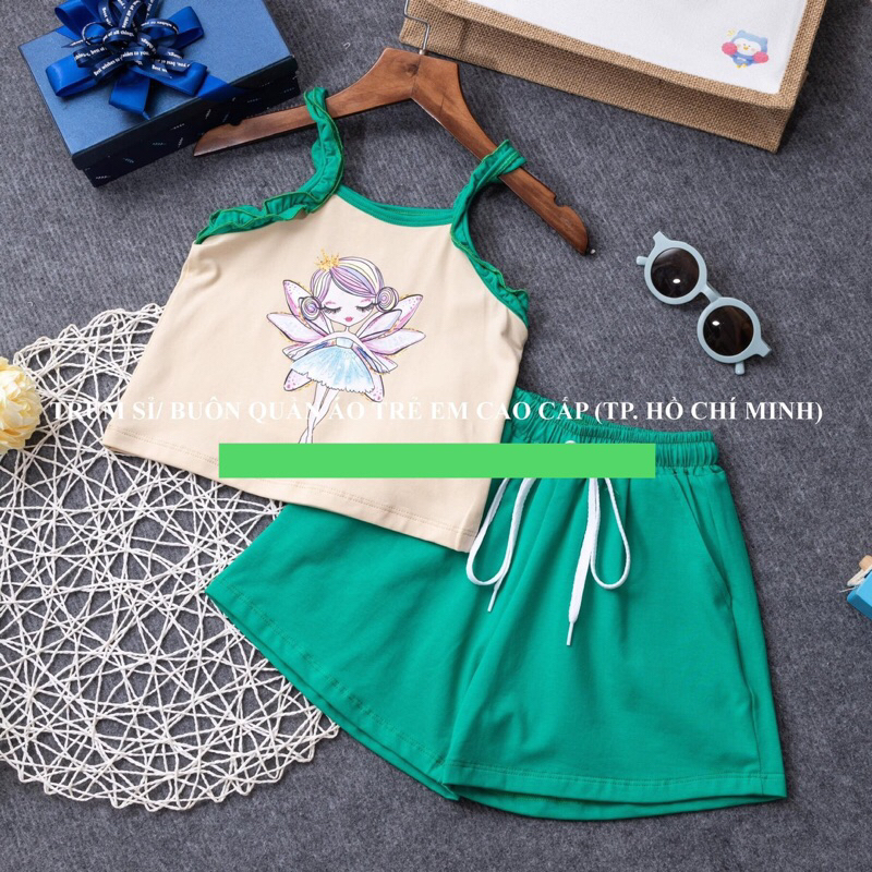 Set quần đùi áo 2 dây bé gái 8-30kg hàng cao cấp siêu đẹp