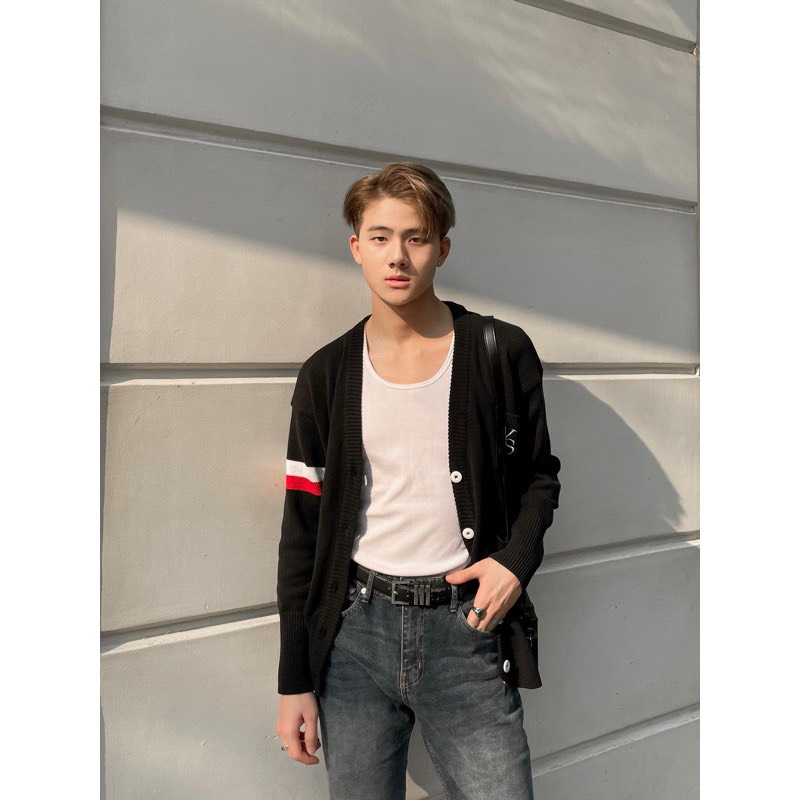 Áo 𝐀𝐓𝐘𝐒® 𝐓𝐑𝐈𝐂𝐎𝐋𝐎𝐑 𝐂𝐀𝐑𝐃𝐈𝐆𝐀𝐍 Màu Đen Form Rộng Unisex | BigBuy360 - bigbuy360.vn