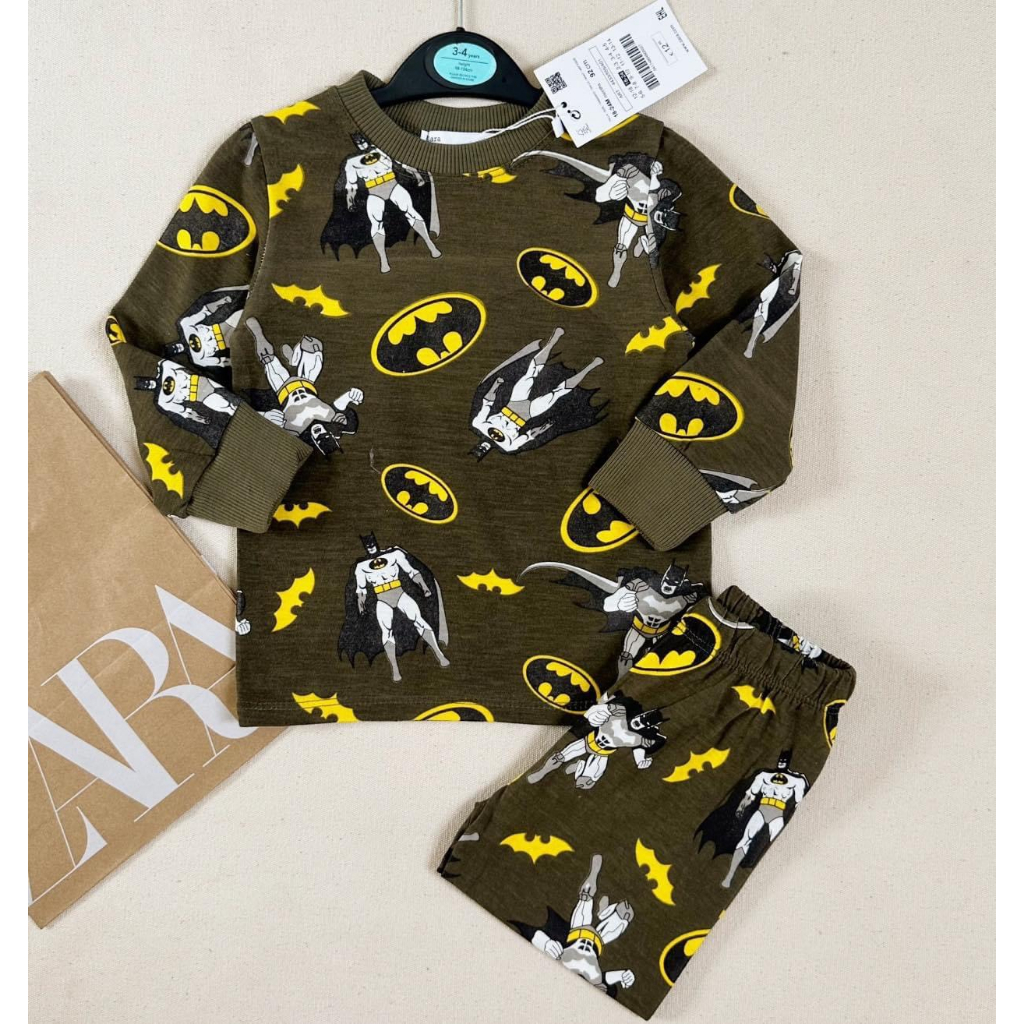 SET 2 BỘ DÀI TAY BATMAN XANH RÊU - A362