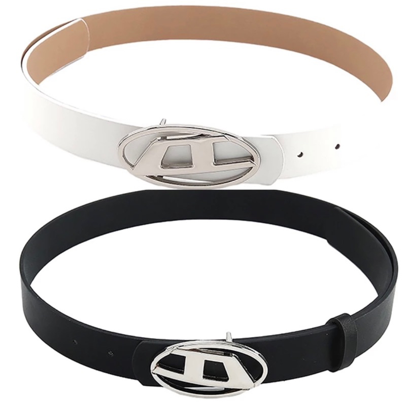 THẮT LƯNG CHỮ D  2 MÀU TRẮNG ĐEN PHONG CÁCH Y2K