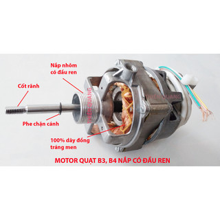 Mô tơ quạt 100% đồng, Motot quạt B4, đầu quạt B4, motor quạt bàn, motor quạt đứng, động cơ máy quạt, mô tơ quạt 220v