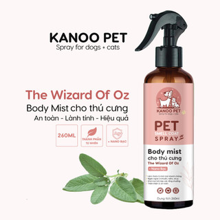 Bodymist xịt thơm khử mùi cho chó mèo The Wizard Of Oz 260ml dưỡng da lông, thơm lâu hương nước hoa, khử khuẩn, an toàn