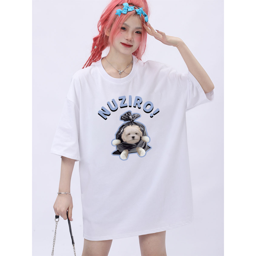 RELACH | áo thun unise|A Kitty in a Garbage Bag Print| áo phông nữ áo phông cotton nữ oversized T-shirt