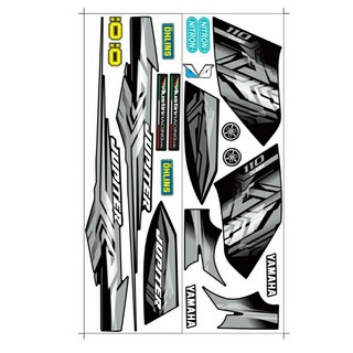 Tem rời dán xe jupiter mx đen bac
