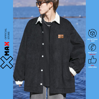 Áo khoác bomber nhung tăm nam nữ form rộng XMAX unisex cổ bẻ chất dày dặn phong cách Hàn Quốc B100