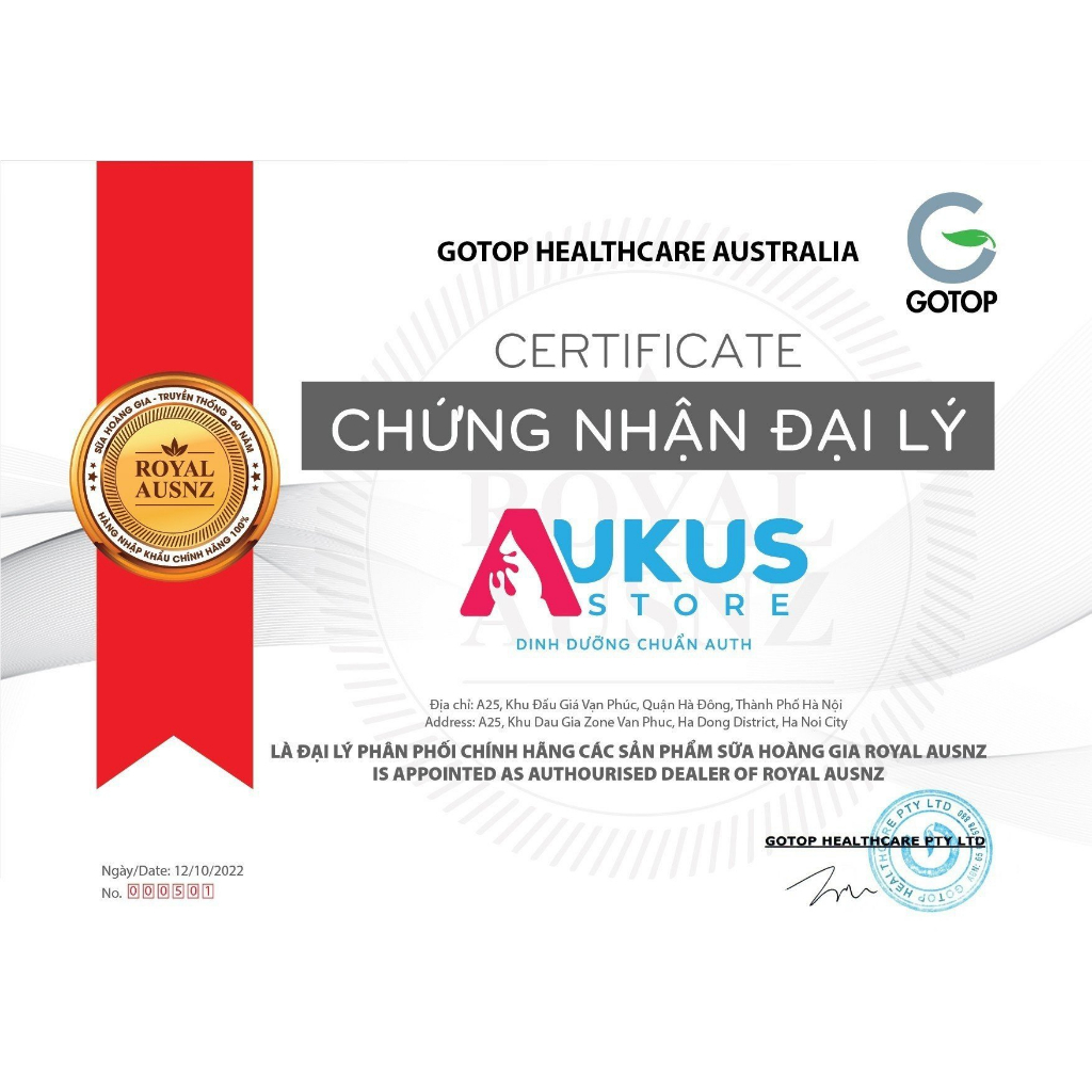 Sữa Bột Hoàng Gia Úc ROYAL AUSNZ Premium Gold Số 3 Bổ Sung Vitamin, Khoáng Chất Cho Trẻ 900g