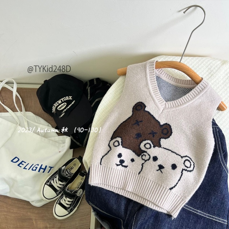Quần áo trẻ em, Áo len cho bé, áo gile len nhiều hình đáng yêu cho bé 9-20kg A248 | Tiểu Yến KID