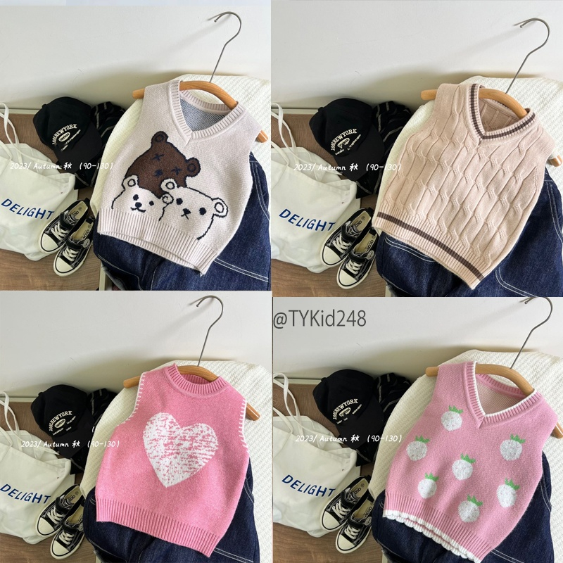 Quần áo trẻ em, Áo len cho bé, áo gile len nhiều hình đáng yêu cho bé 9-20kg A248 | Tiểu Yến KID