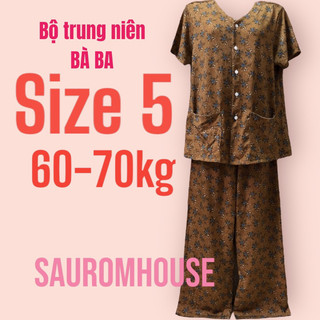 [SIZE 5: 60-70kg] Đồ bộ trung niên  bà ba tay cộc, quần dài 2 túicho bà, cho mẹ, cho người già - XEM KỸ THÔNG TIN SẢN PH