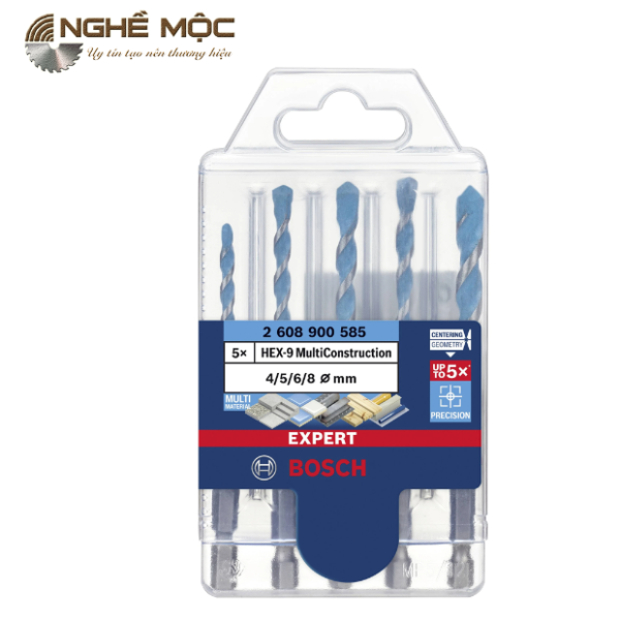 Bộ 5 mũi khoan đa năng Hex-9 (4/5/6/6/8) Bosch 2608900585