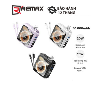 Cốc sạc nhanh kiêm pin dự phòng đa năng Remax RPP-621 10000mAh tích hợp cáp iph và Type C sạc nhanh QC3.0 PD max 2