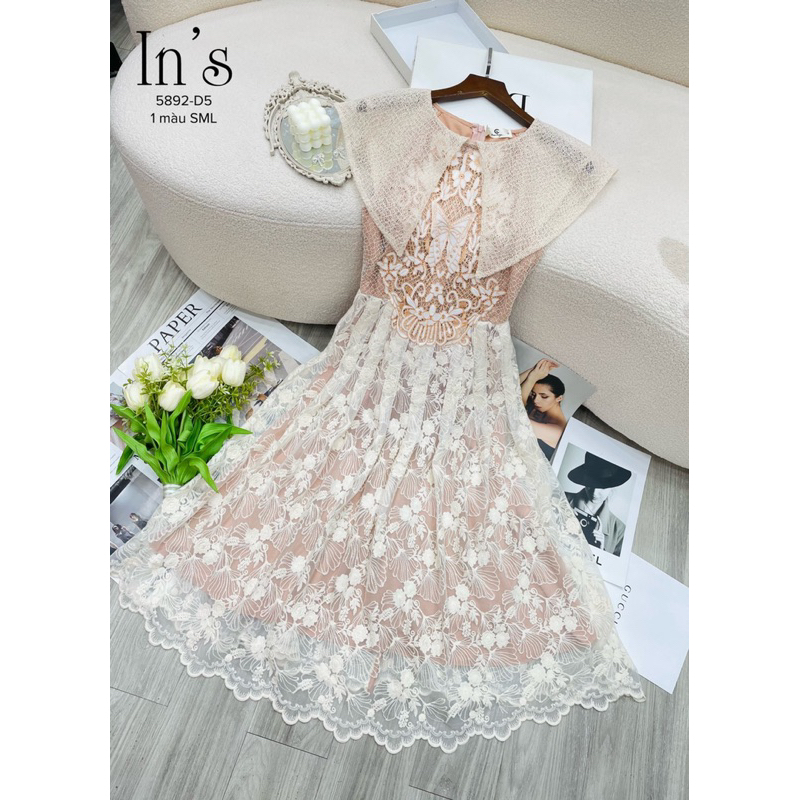 VÁY REN CỔ SEN HỒ ĐIỆP SIÊU SANG