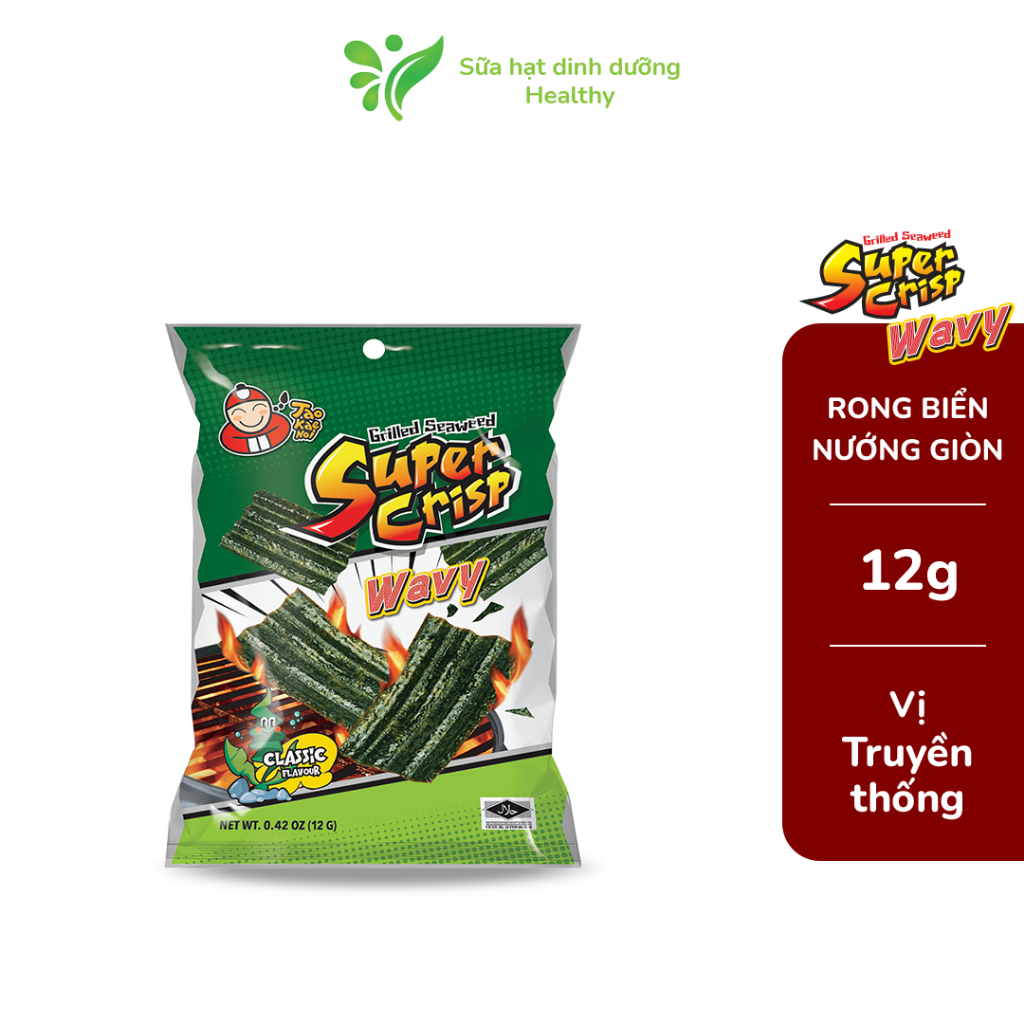 Snack Rong Biển Taokaenoi SUPER CRISP Vị Truyền Thống (Gói 12g)