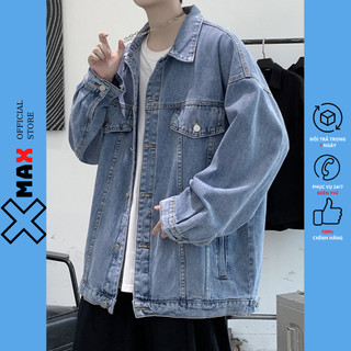 Áo khoác jean nam thu đông form dáng rộng XMAX, Áo khoác bò denim cá tính phong cách Hàn Quốc B101