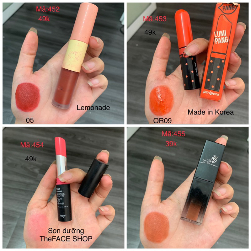 Son Tester/2hand Các Hãng Đủ Màu mã 452-455