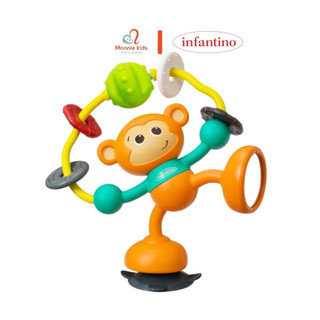 Đồ chơi hình khỉ cho bé INFANTINO Stick & Spin High Chair Pal có đế dính an toàn