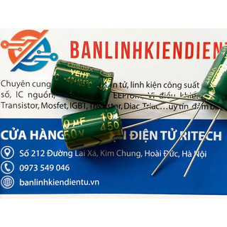 [Combo 20 chiếc] Tụ hóa 10uF 450V kích thước 10x17mm