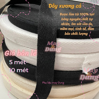 Dây viền xương cá cotton cuộn 5 mét