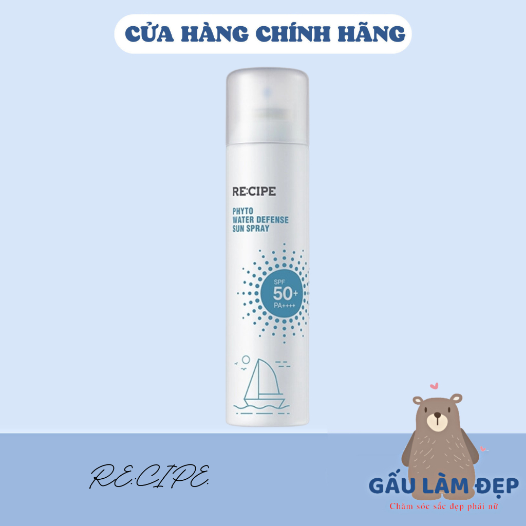 Xịt Chống Nắng RECIPE Phyto Water Defense Sun SpraySPF50+ PA++++ Chống Nắng 180ml