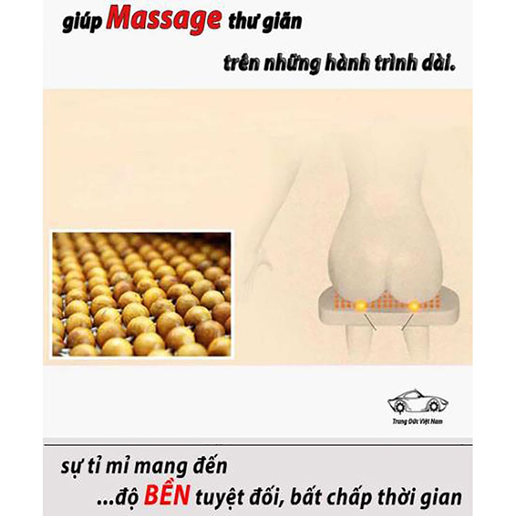 Lót Ghế Ô Tô Hạt Gỗ Thông Họa Tiết Cao Cấp - Đàn Thông Hoa