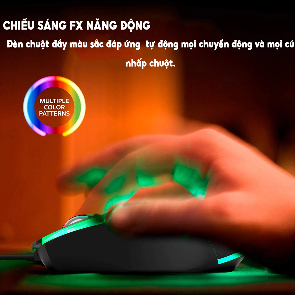 Chuột chuyên game Philips G314  LED đa màu - DPI 1200 thiết kế công thái học