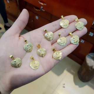 mặt dây chuyền lá bồ đề vàng