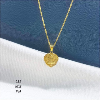 mặt dây chuyền lá bồ đề vàng