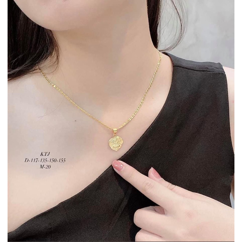 mặt dây chuyền lá bồ đề vàng