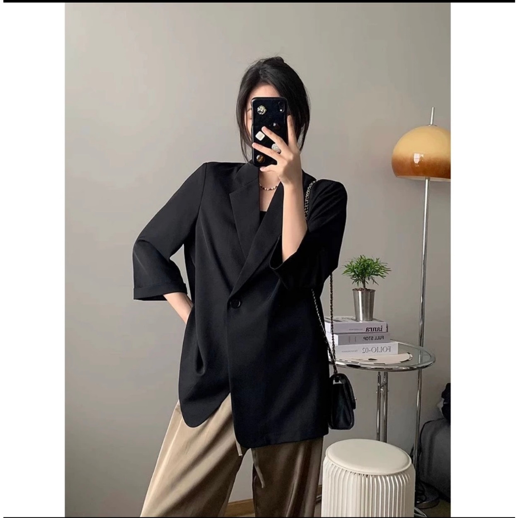 Áo Blazer Dài Tay Kèm 2 lớp áo vest form đẹp sang trọng dày dặn.