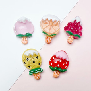 Que kem dâu tây dưa hấu phụ kiện trang trí charm slime