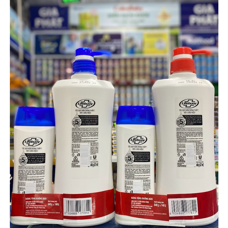 Dầu gội Lifebuoy 640g + tặng kèm 140g