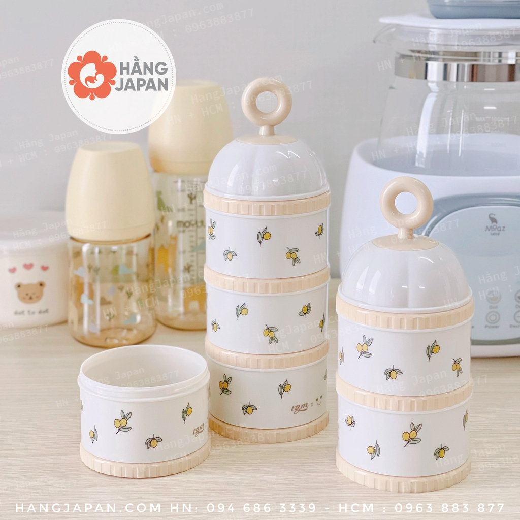 HỘP CHIA SỮA 3 TẦNG TGM ẢNH THẬT - CAM ĐOAN HÀNG CHUẨN HÀN 7,4 x 7,4 x 20,7cm