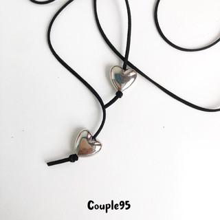 Vòng cổ 2 trái tim thắt nơ