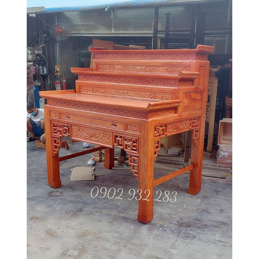 Bàn thờ tủ thờ gia tiên, thờ phật - tủ thờ 3 tầng gỗ hương
