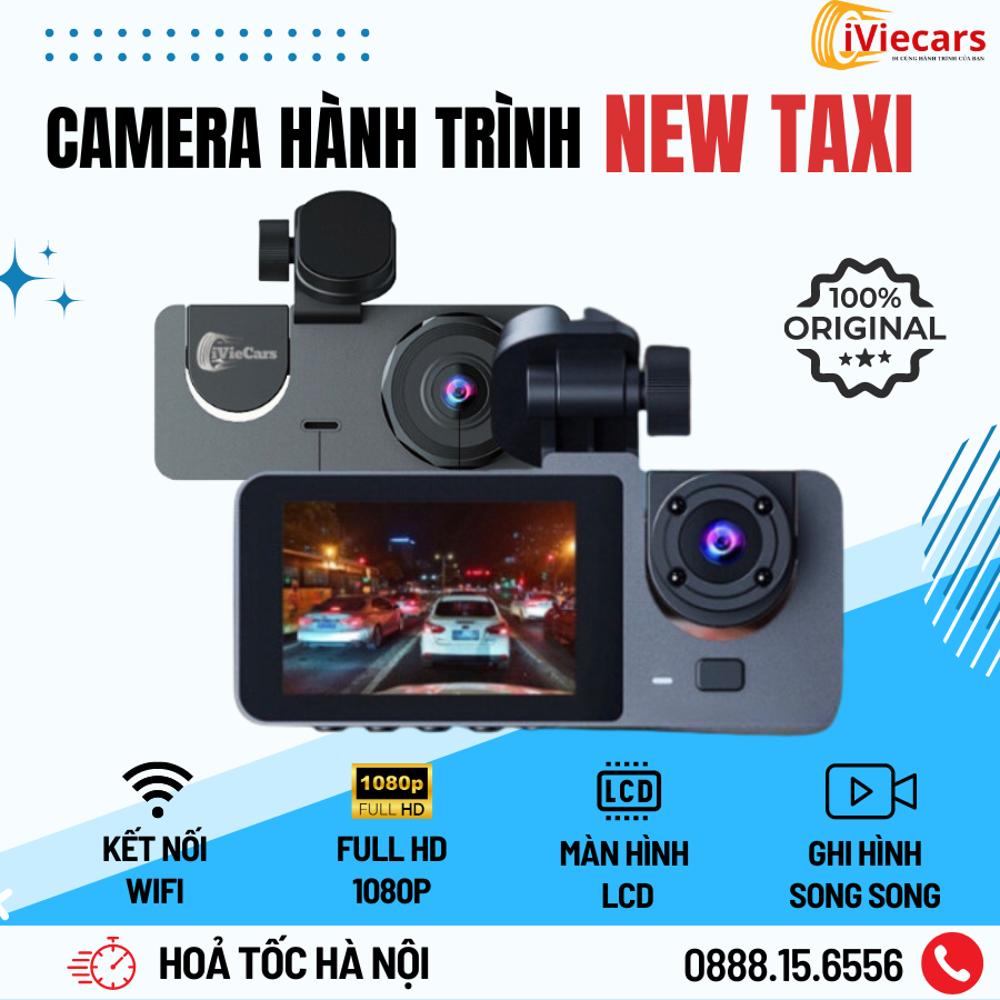 Camera hành trình ô tô New Taxi ghi hình tốc độ cao có kết nối wifi full HD 1080p hồng ngoại siêu nét