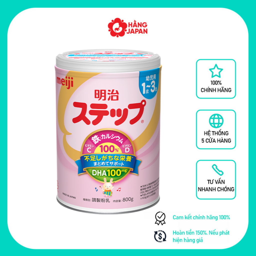 Sữa Meiji Nhật đủ số cho bé từ sơ sinh trở lên hộp 800g nội địa Nhật