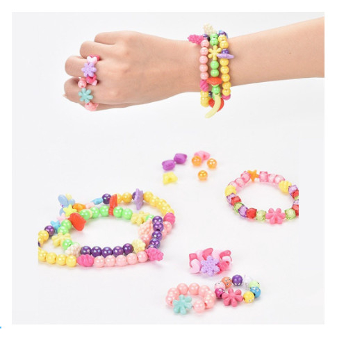 Đồ chơi sáng tạo cho bé - Hộp xâu vòng hạt cườm nhiều màu sắc cho bé tự thiết kế vòng tay, vòng cổ, vương miện cho mình