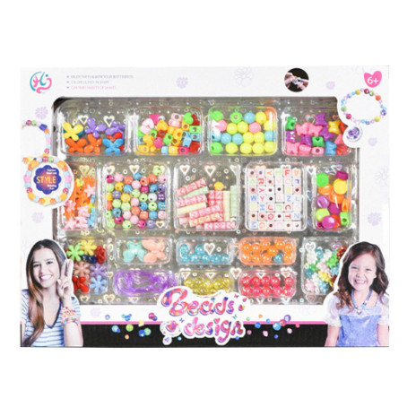 Đồ chơi sáng tạo cho bé - Hộp xâu vòng hạt cườm nhiều màu sắc cho bé tự thiết kế vòng tay, vòng cổ, vương miện cho mình