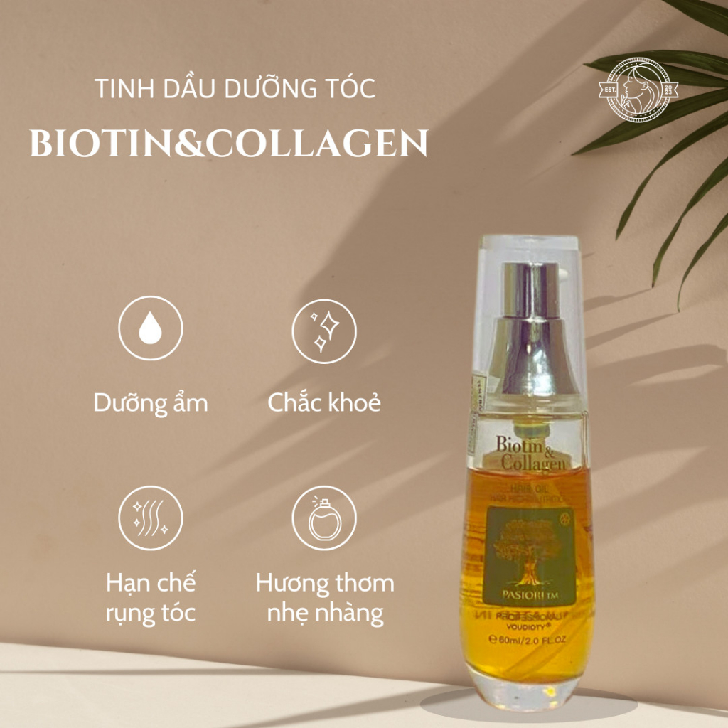 Tinh dầu dưỡng tóc Biotin & Collagen Voudioty Pasiori Tm OGX 60ml