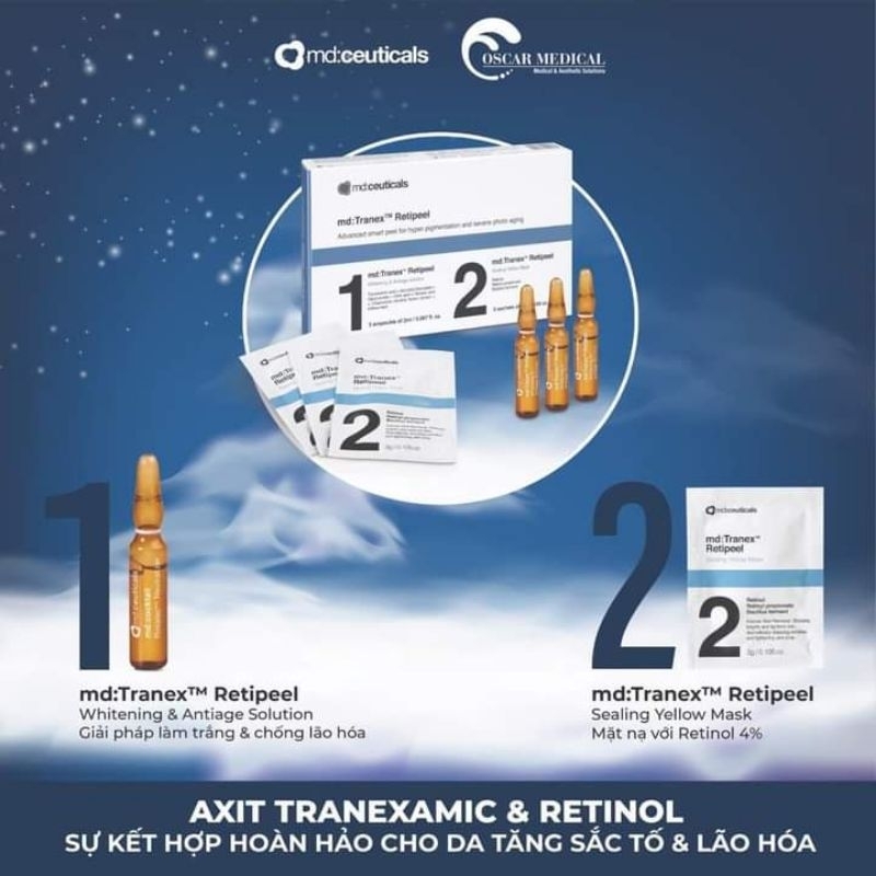 Thay da sinh học 𝗣𝗘𝗘𝗟 MD:Ceuticals 𝗧𝗥𝗔𝗡𝗘𝗫𝗔𝗠𝗜𝗖 𝗔𝗖𝗜𝗗 & 𝗥𝗘𝗧𝗜𝗡𝗢𝗟