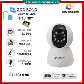 Camera ip wifi carecam pro v5 pro 8 led - 1296p utrahd - 3.0mpx, đàm thoại 2 chiều , chính hãng