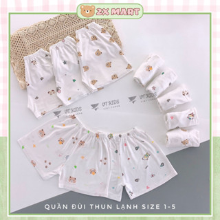 SET 5 Quần ĐÙI bé trai gái quần chục cho trẻ em cộc thun lạnh cao cấp mỏng catter cotton in hình