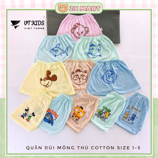 Quần ĐÙI bé trai và quần chục cho bé gái sooc trẻ em cotton mông thú