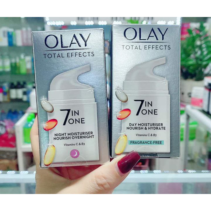 Kem dưỡng Olay ngày và đêm KHÔNG HƯƠNG LIỆU - Total Effects 7in1 50ml trắng da chống lão hóa