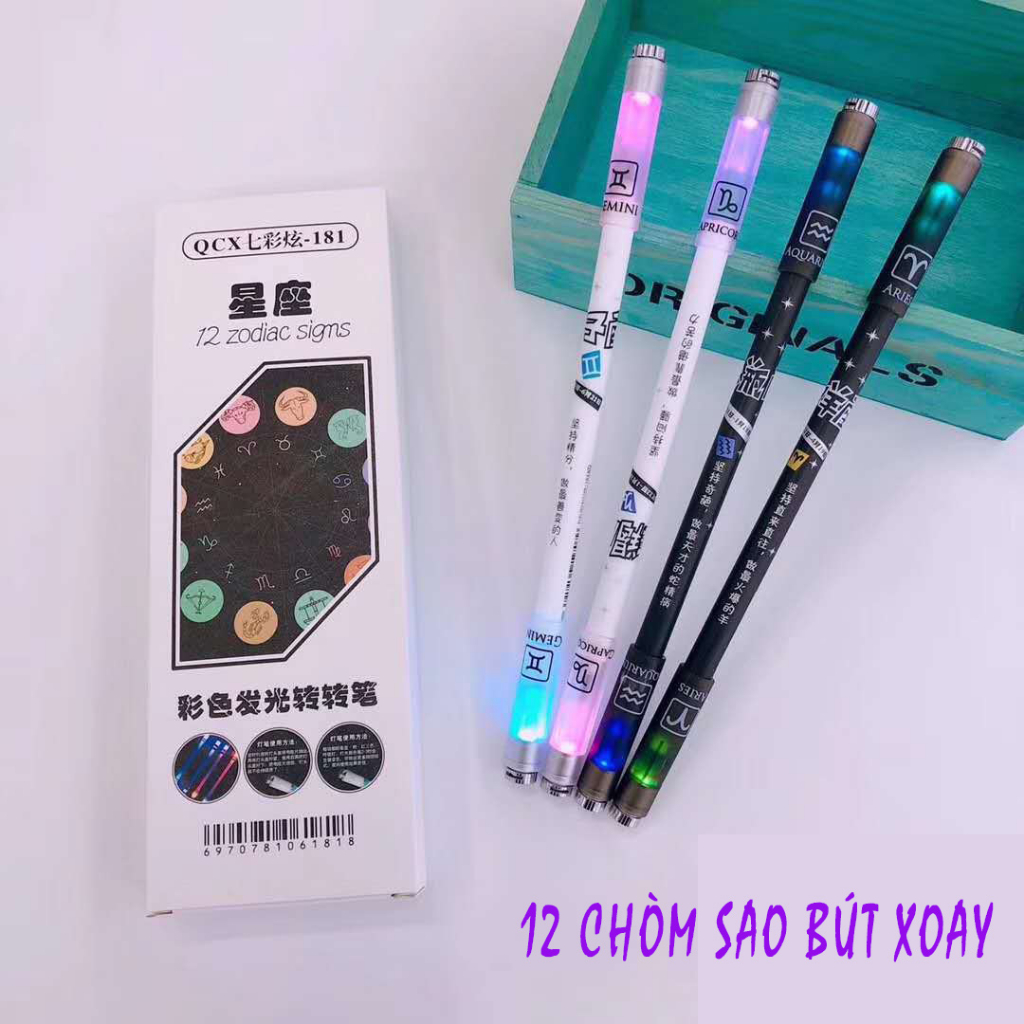 Bút quay nghệ thuật có đèn led pen spinning mod phát sáng cực ngầu thư giãn giảm căng thẳng ngón văn