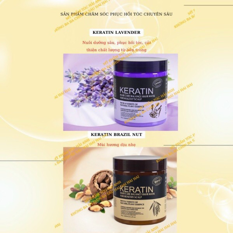 Kem ủ tóc KERATIN COLLAGEN 1000ML LAVENDER BRAZIL NUT