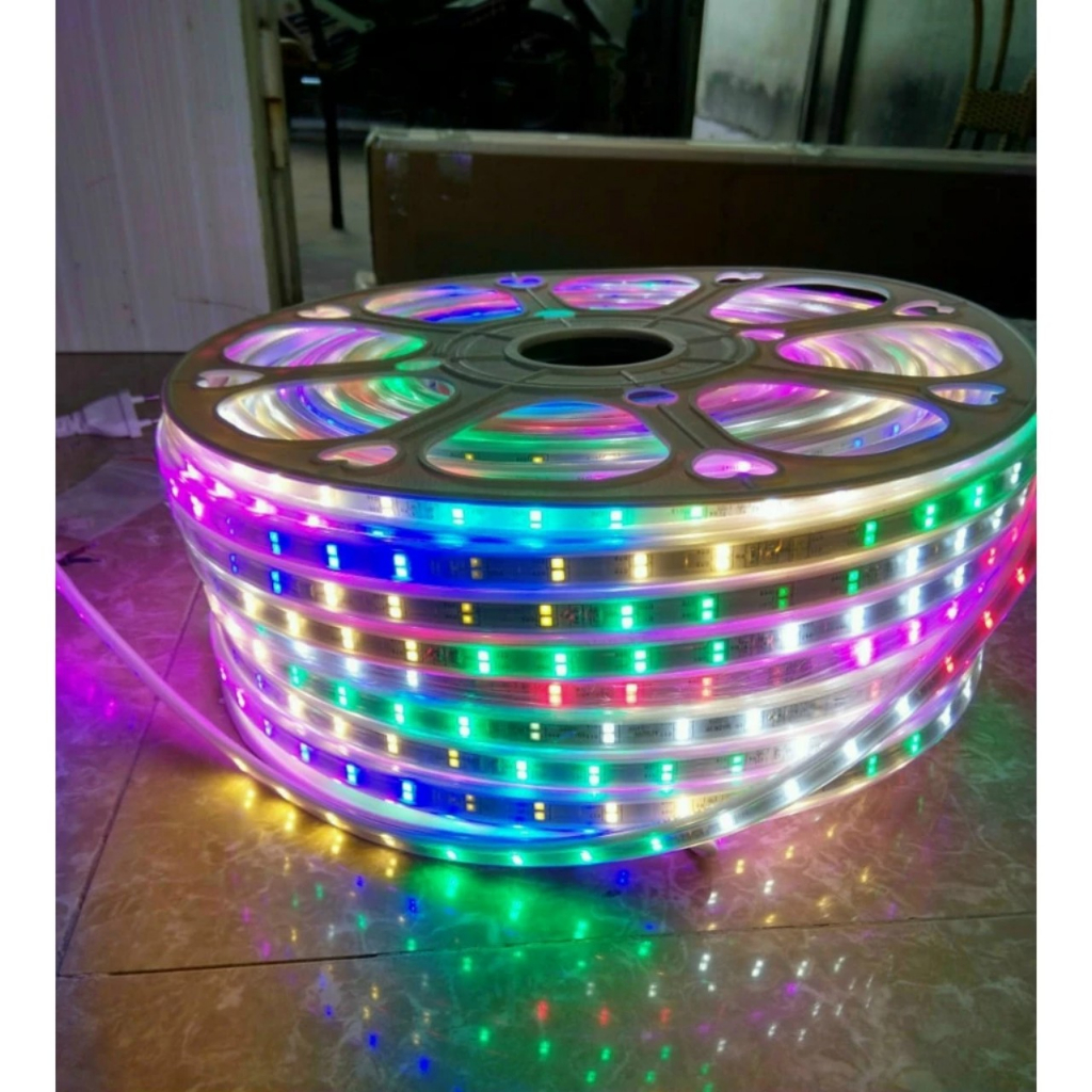 Dây LED nháy đuổi nhiều màu 2835 2 hàng 220V siêu đẹp trang trí noen lễ tết. Mua 10m tặng 1 nguồn